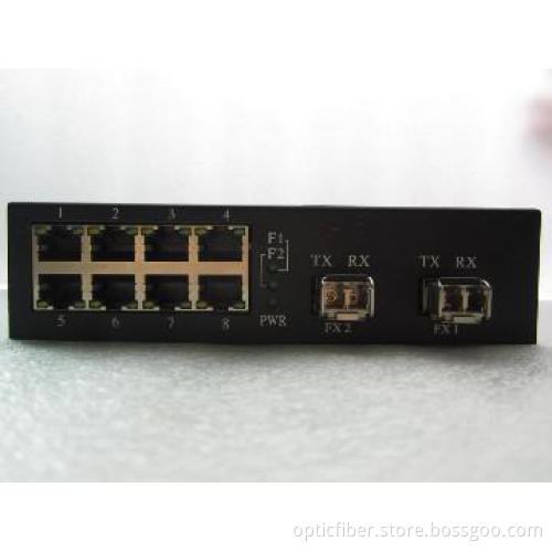 10/100/1000Base 2 SFP Slots with 8 RJ45 Media Converter
